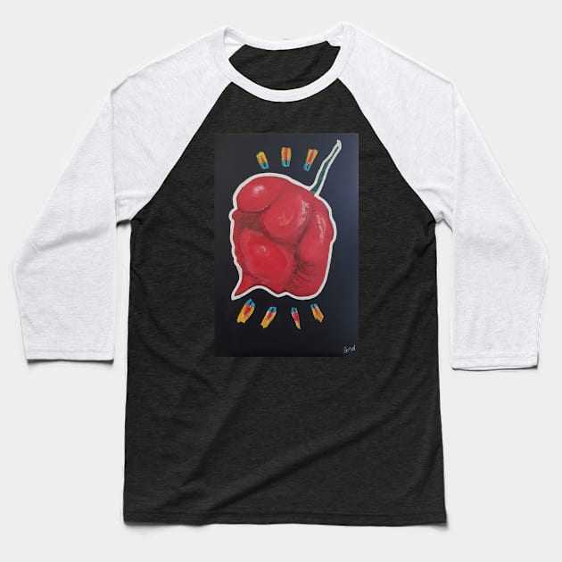 Red hot Baseball T-Shirt by Luke Lord